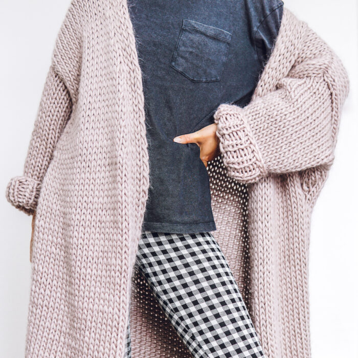 Dreamy Oversized Cardigan Knit Kit in Mink Blush By Lauren Aston Designs