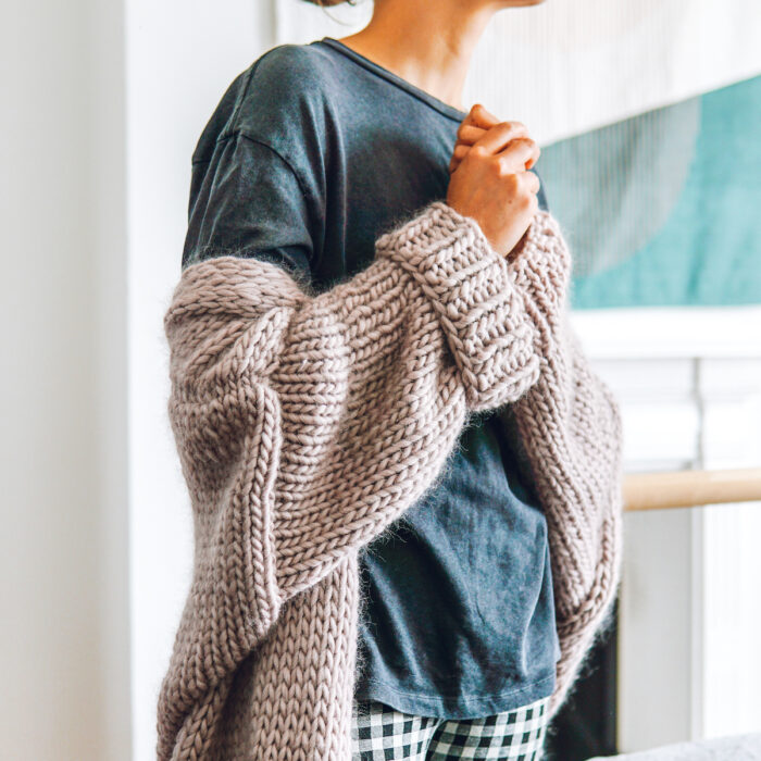 Dreamy Oversized Cardigan Knit Kit in Mink Blush By Lauren Aston Designs