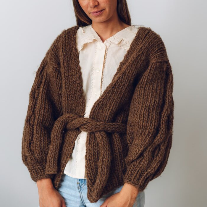 Knitting Kit - Cosy Cable Cardi - Lauren Aston Designs