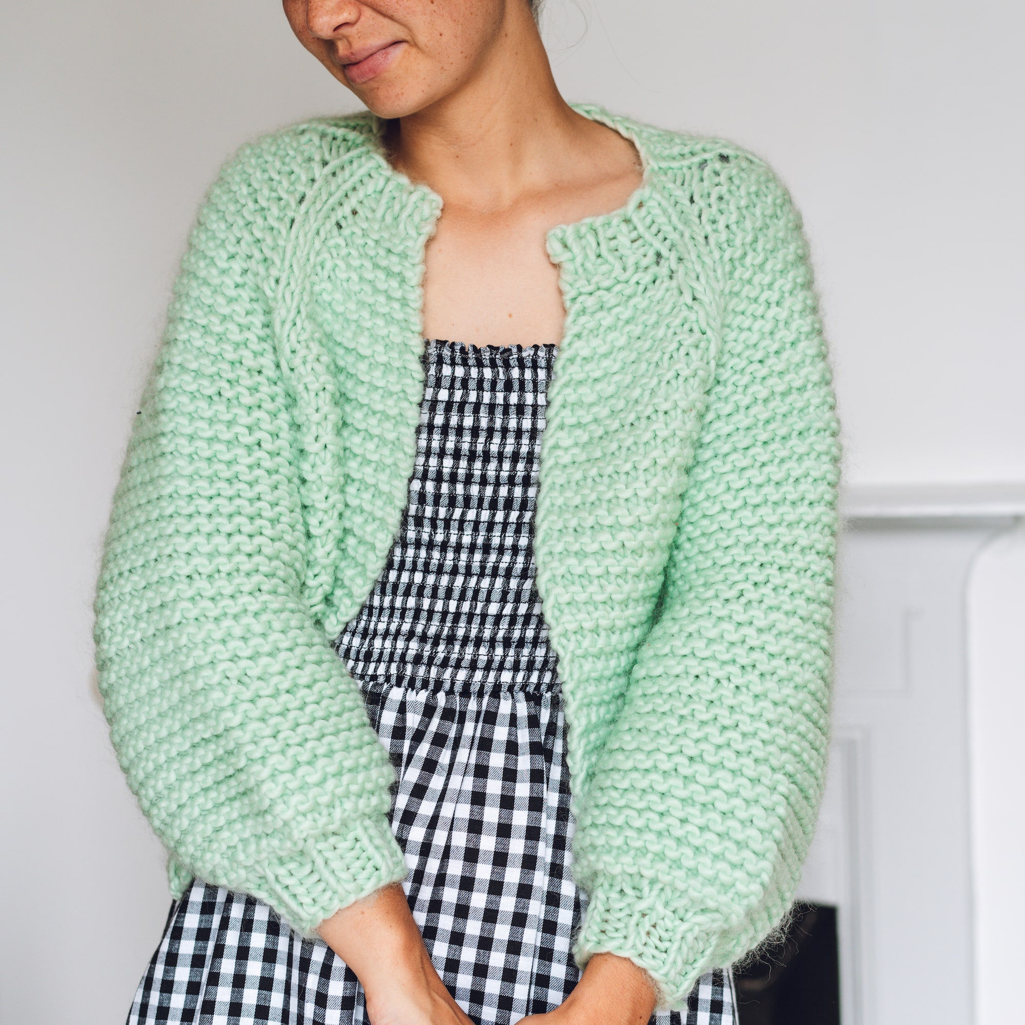 Button Knit Up Cardigan - Knitting Pattern - Lauren Aston Designs