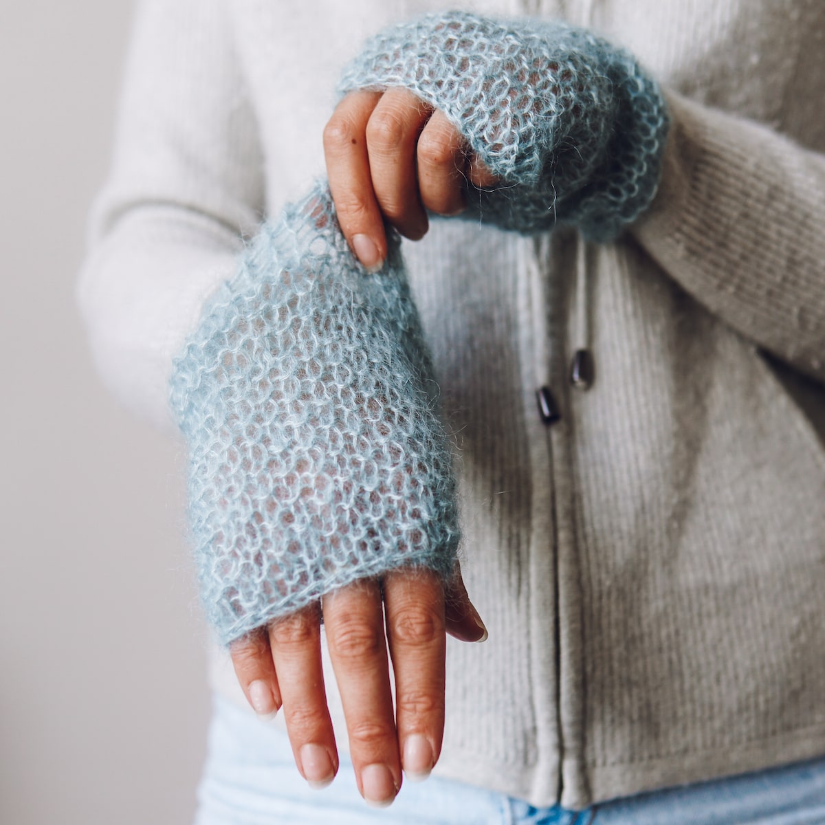 Women's purrl stitch mitts clearance