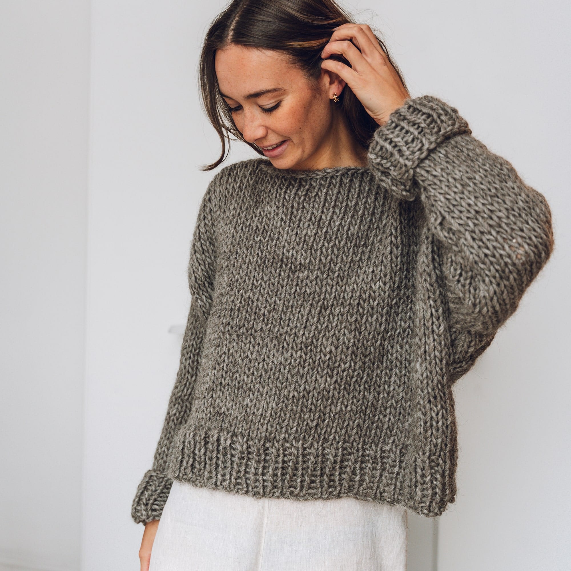 Beginners Boatneck Jumper - Knitting Pattern - Lauren Aston Designs