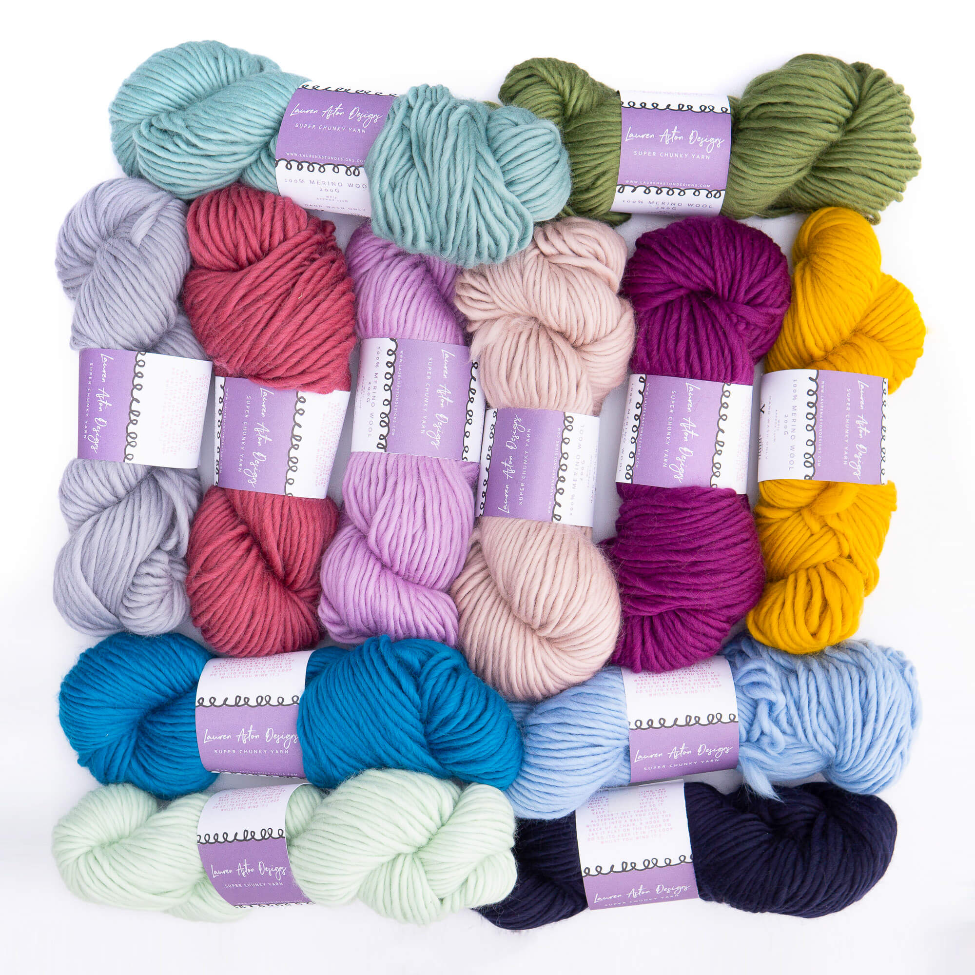 Super Chunky Yarn Bundle of 12 - Lauren Aston Designs