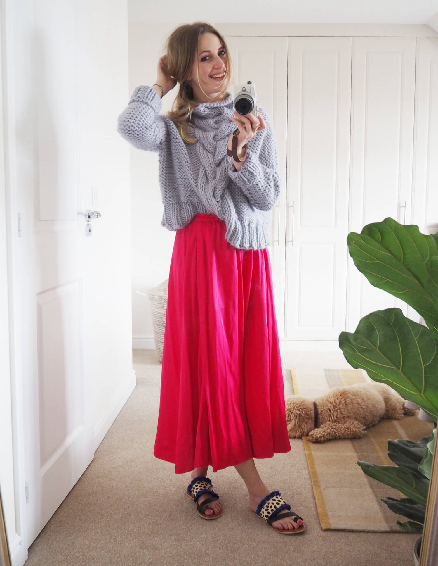 Red cropped knitted jumper deals
