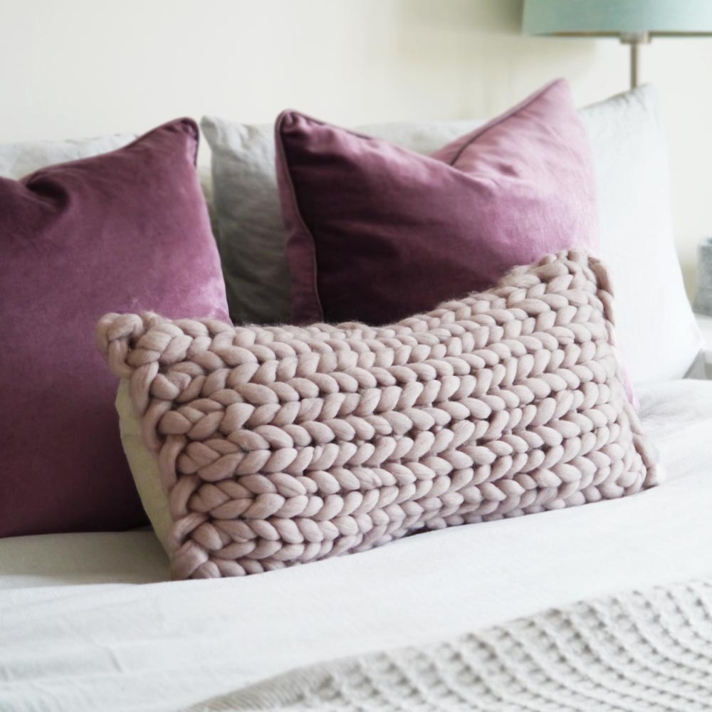 Mink Blush Oblong Cushion Lauren Aston Designs