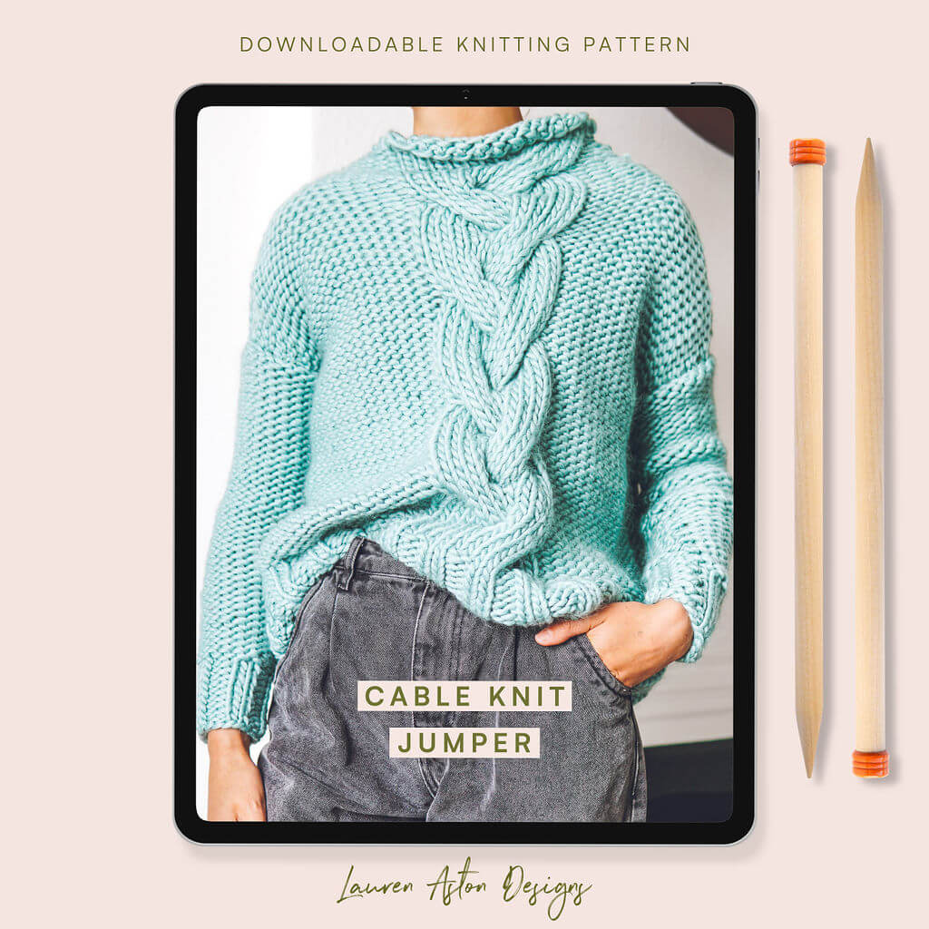 Cable Knit Jumper - Knitting Pattern - Lauren Aston Designs