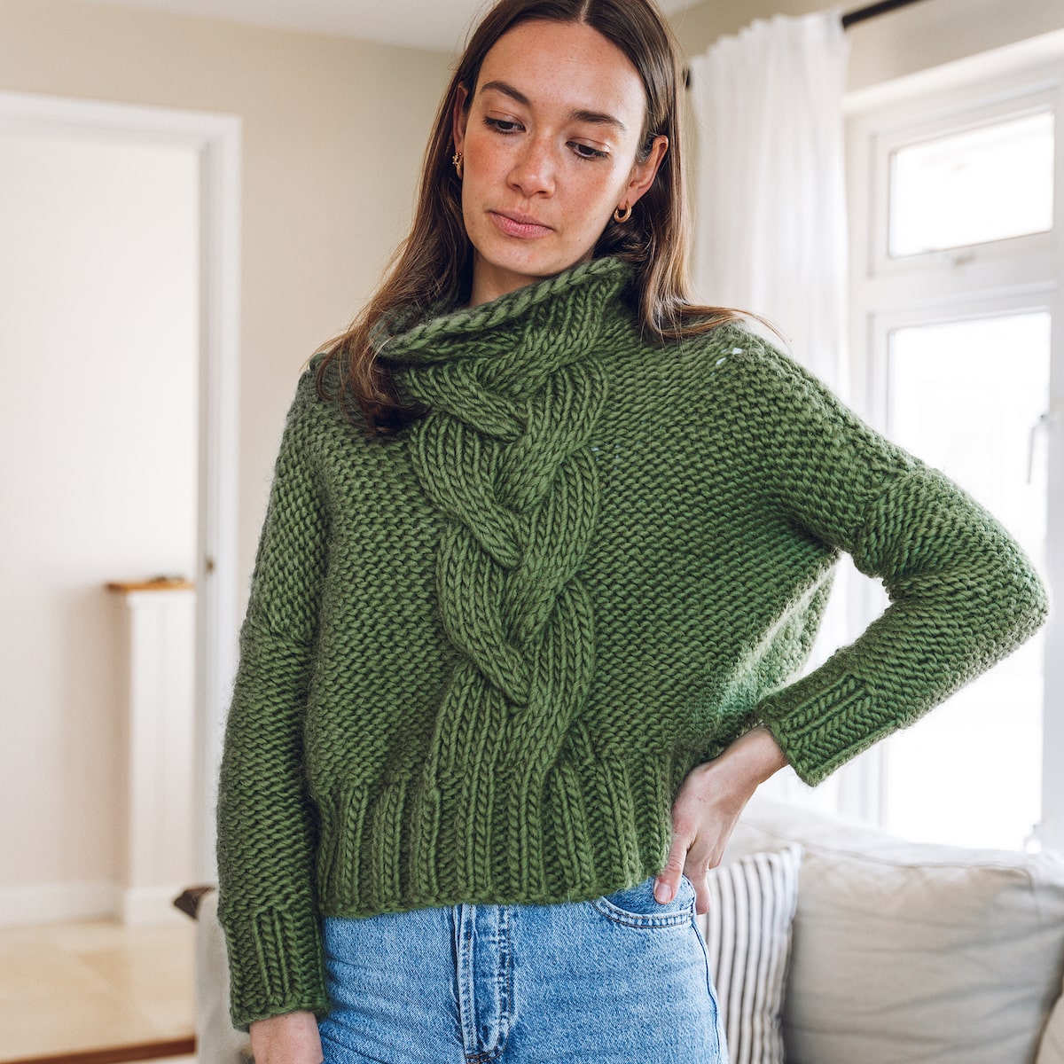 Commission Cropped Cable Knit Jumper - Lauren Aston Designs