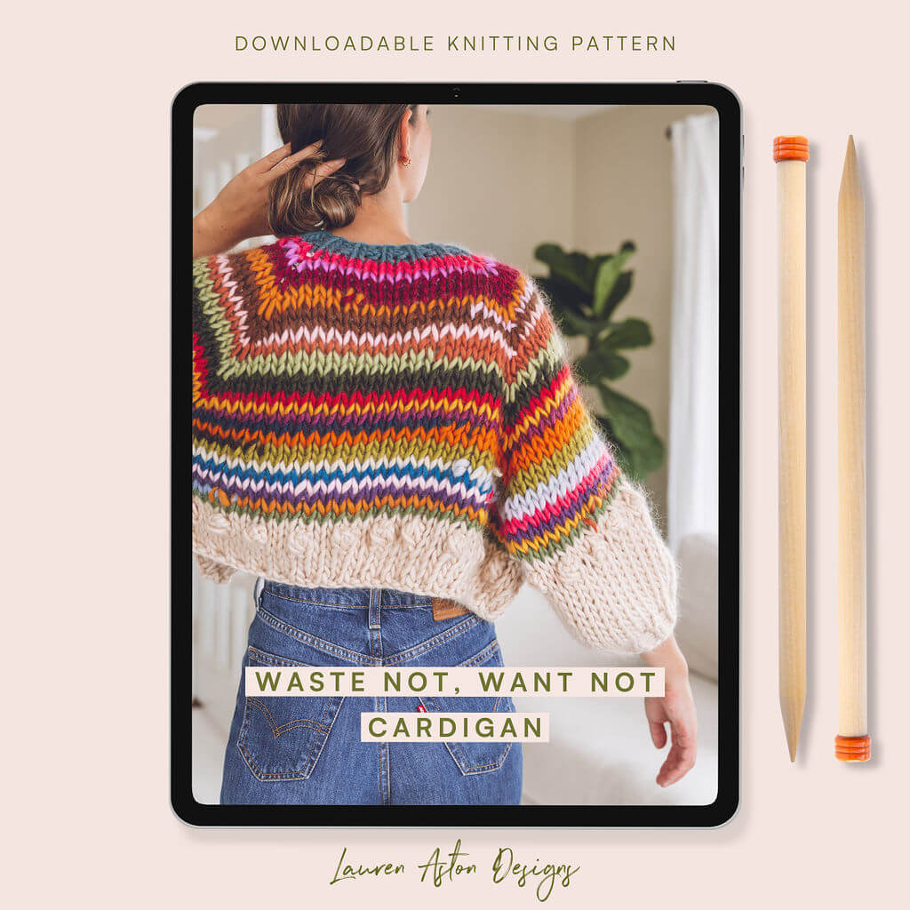 Waste Not, Want Not Cardigan - Knitting Pattern - Lauren Aston Designs