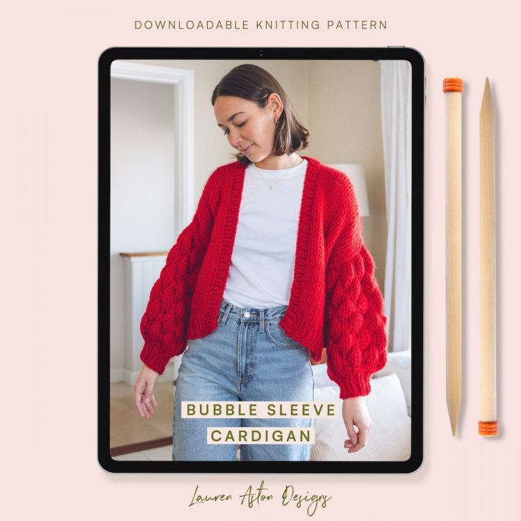 bubble sleeve cardigan