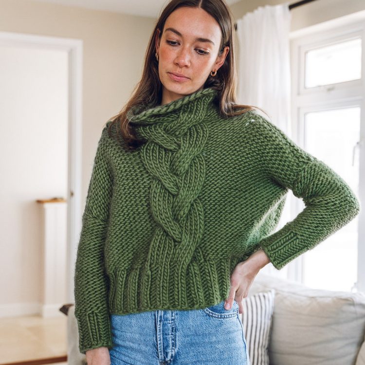 FOREST-CROPPED-CABLE-KNIT-JUMPER-SUPER-CHUNKY-YARN-LAUREN-ASTON-DESIGNS-3